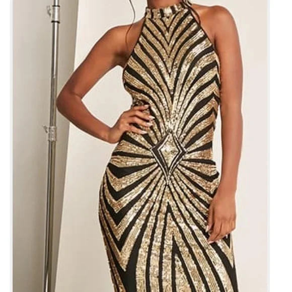 Forever 21 Dresses Metallic Sequin Bodycon Dress Gatsby Poshmark